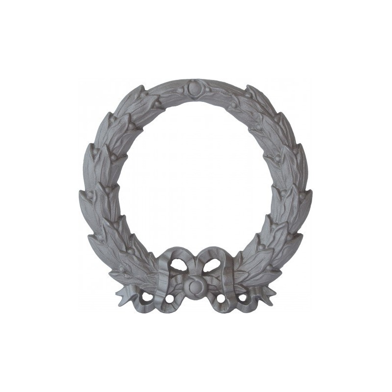 Élément décoratif couronne en acier moulé double face 215x215 mm