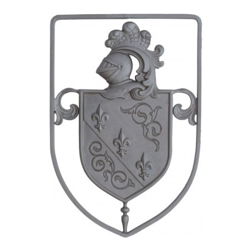 Bouclier de chevalier décoratif double face en acier moulé – 440x300 mm