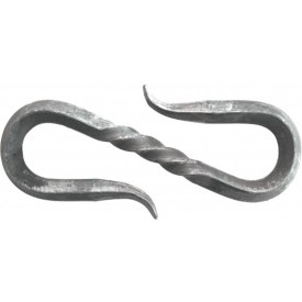 Maillon de chaîne en acier forgé 100x35 mm avec pigne torsadée pour carré de 6 mm