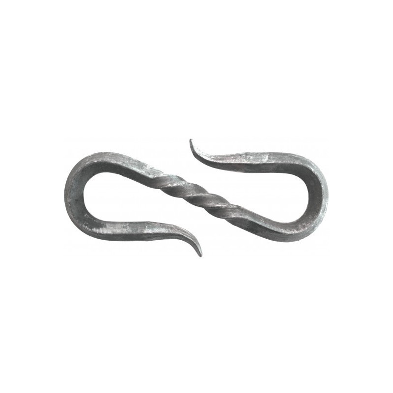 Maillon de chaîne en acier forgé 100x35 mm avec pigne torsadée pour carré de 6 mm