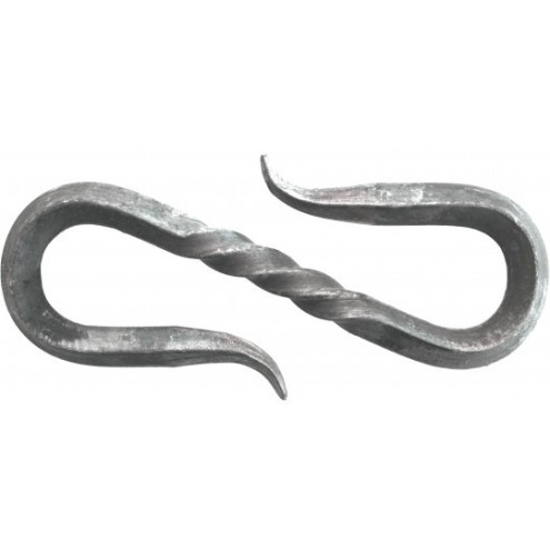 Maillon de chaîne en acier forgé 100x35 mm avec pigne torsadée pour carré de 6 mm