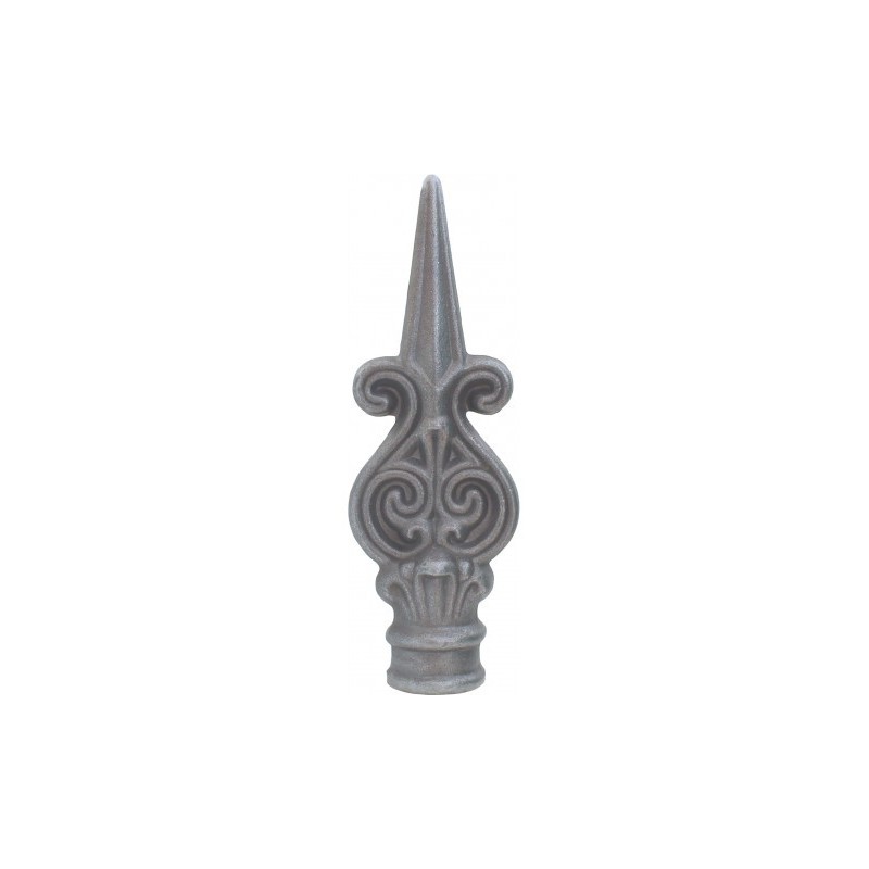 Fer de lance en acier forgé – motif fleur de lys, pour barreau rond Ø25 à Ø40