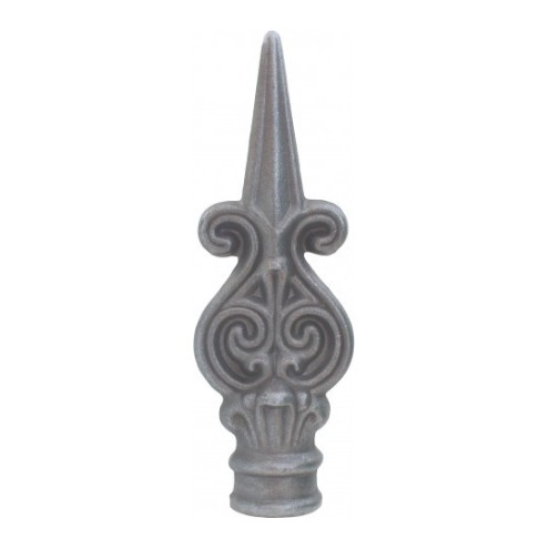 Fer de lance en acier forgé – motif fleur de lys, pour barreau rond Ø25 à Ø40