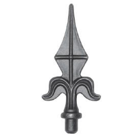 Pointe fer de lance aluminium décorative – pour barre ronde Ø10 à Ø16
