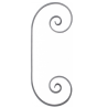 Volute en C allongé en fer forgé – 480x190 mm – 14x6 mm