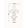 FER DE LANCE FLEUR DE LYS – BARREAU CARRÉ EN FER FORGÉ