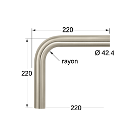 Raccord de tube 90° - Inox
