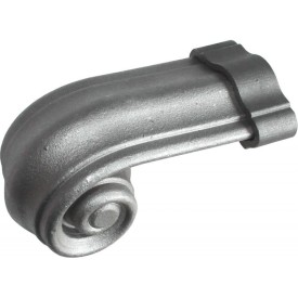 Départ de rampe style escargot en acier moulé – finition ancienne 96 mm