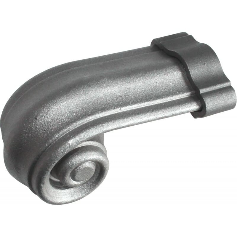 Départ de rampe style escargot en acier moulé – finition ancienne 96 mm