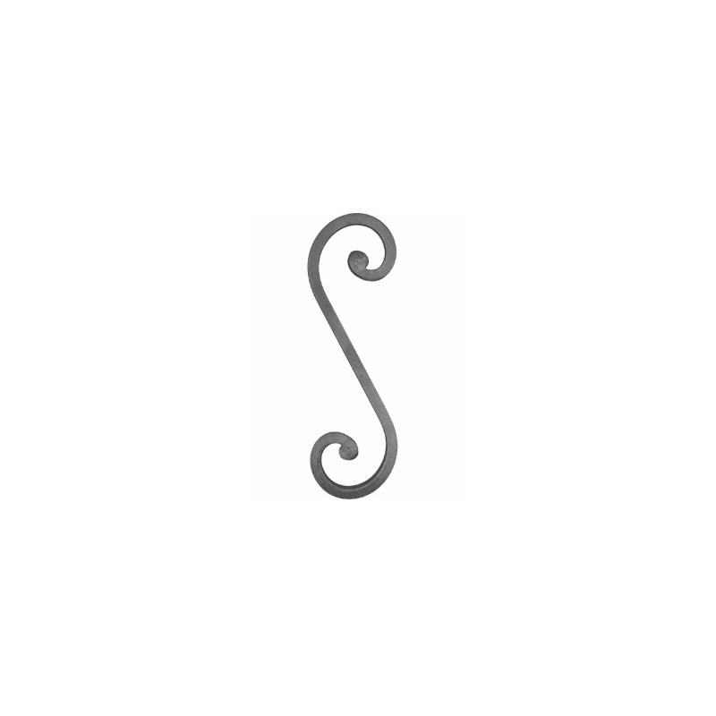 Volute en acier grenaillé à noyau 400x125 mm – Ø16 mm – Finition brute