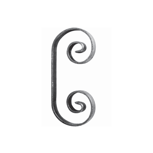 Volute en C enroulé acier 180x85 mm – Plat 16x4 mm – Soudable et galvanisable