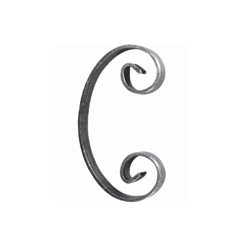 Volute en C enroulé acier 140x70 mm – Plat 16x4 mm – Soudable et galvanisable