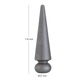Pointe de lance conique en acier forgé
