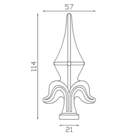 FER DE LANCE POINTE ACIER FORGÉ BARREAU ROND M0395
