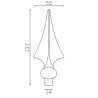 Fer de lance forme losange - Pour barreau carré de 14x14