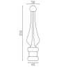 Fer de lance acier pour barreaux carrés– Base de 18 À 40 mm