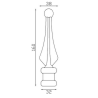 Fer de lance acier pour barreaux carrés– Base de 18 À 40 mm