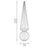 Fer de lance conique en acier forgé 125x30 – Embase boule