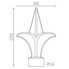 Fer de lance en fonte pour barreau rond – 120X80mm