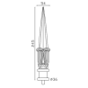 Fer de lance en fonte grise 245x54mm – Aec insert soudable