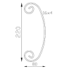 Volute en C ouverte 220x80 mm en acier plat 16x4 mm
