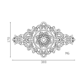 Palmette aluminium décorative taraudée M6 – 300x170 mm ou 400x200 mm