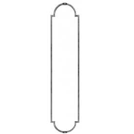 Ornement décoratif pour barreau carré 14 mm – Largeur 170 mm – À souder