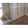 RAMPE D'ESCALIER ART-DÉCO EN INOX ET LAITON