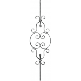 Barreau en fer décoré motif coquille – largeur 260 mm