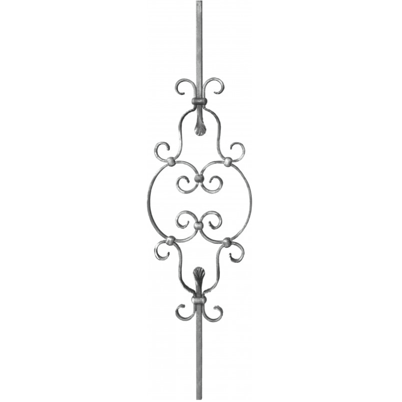 Barreau en fer décoré motif coquille – largeur 260 mm