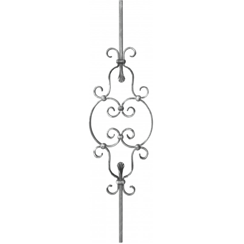 Barreau en fer décoré motif coquille – largeur 260 mm