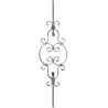 Barreau en fer décoré motif coquille – largeur 260 mm