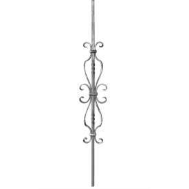 Barreau en fer forgé 145 mm – design épuré à volutes