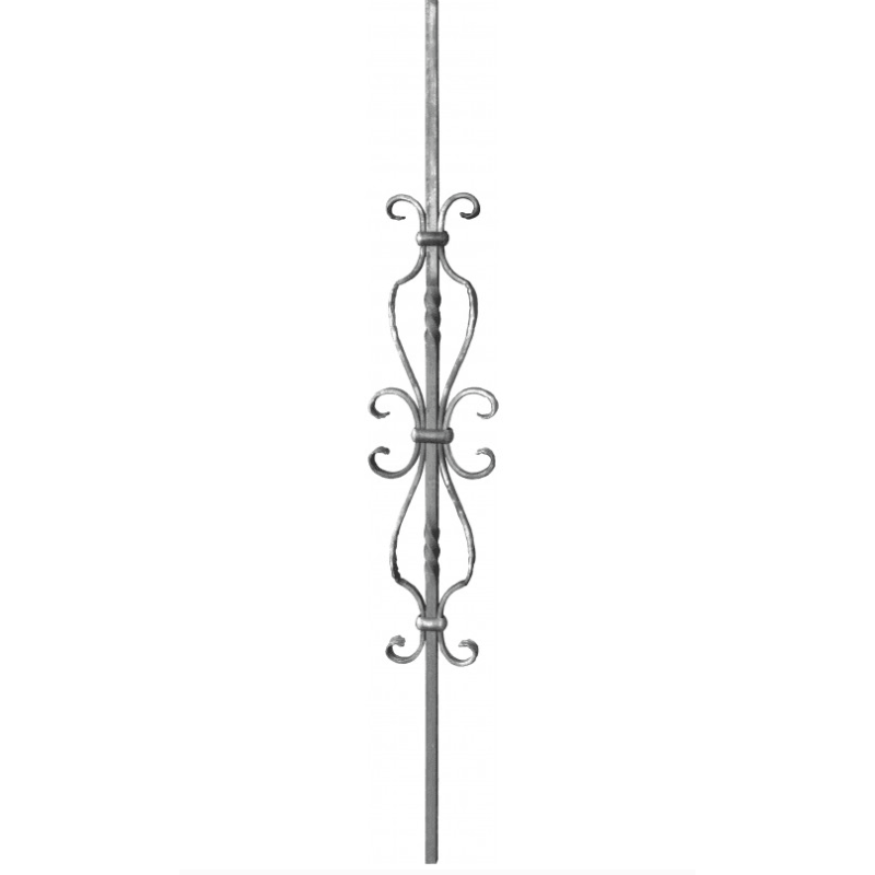 Barreau en fer forgé 145 mm – design épuré à volutes