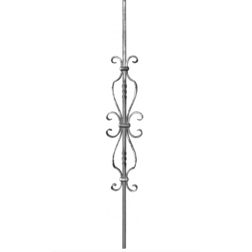 Barreau en fer forgé 145 mm – design épuré à volutes