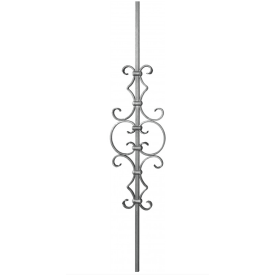 Barreau décoratif en fer forgé – motif à volutes, largeur 215 mm
