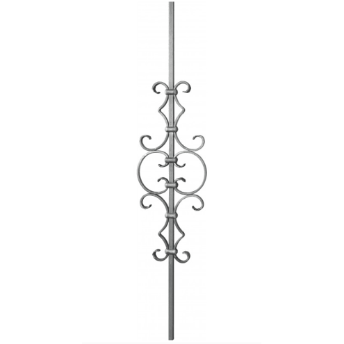 Barreau décoratif en fer forgé – motif à volutes, largeur 215 mm