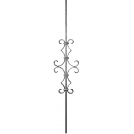 Barreau en fer décoratif 190 mm – volutes classiques et fines