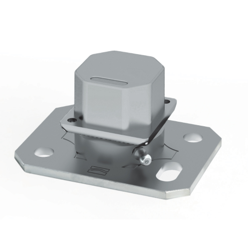 Pivot bas sur platine Communello pour portail acier – pour tube carré 40 ou 50 mm