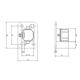 Pivot bas sur platine Communello pour portail acier – pour tube carré 40 ou 50 mm