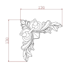 Plan décor d'angle fleuri 130x130 mm