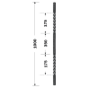 Barreau fer carré 2 torsades – 12 à 16 mm – Longueur 1000/1150 mm