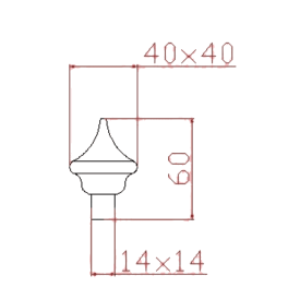 POINTE DE DIAMANT ACIER CARRÉ FORGÉ FORME ARRONDI U09279