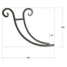 SUPPORT MARQUISE JAMBAGE VOLUTES EN FER FORGÉ – ACIER PLEIN 20x20 MM