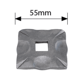 Cache scellement en fer carré – 5 formats pour barreaux carrés 12 à 25 mm