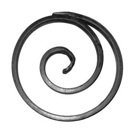 Cercle spirale en acier forgé Ø130 mm – finition queue de carpe double face