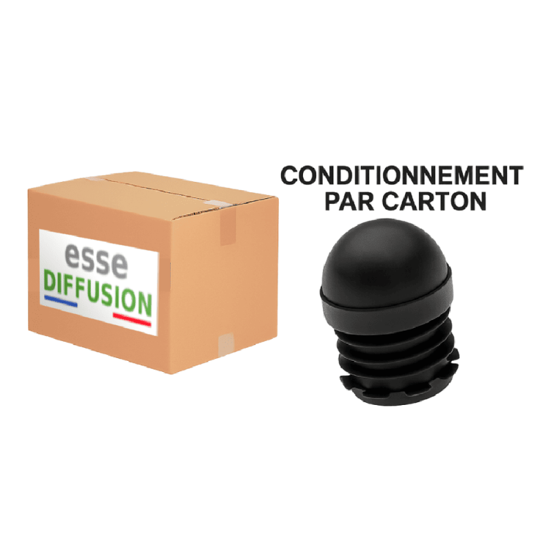CARTON EMBOUTS PATIN DEMI ROND RENFORCÉ PEBD NOIR BLANC M8107