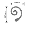 VOLUTE EN J EN FER PLAT FORGÉ À CHAUD – ACIER 130 X 100 MM