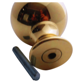 Boule de départ en laiton Ø80 sur embase Ø48 – finition polie ou dorée