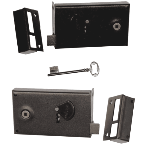 Serrure en applique horizontale 4 gorges – 140 x 82 mm – ouverture droite ou gauche